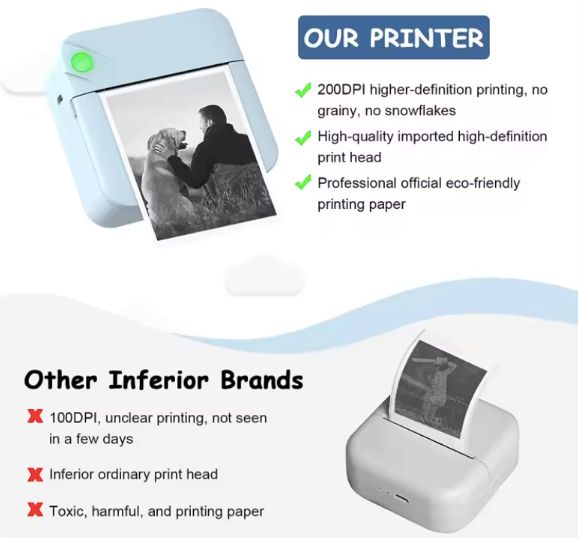 Extra Rolls of Thermal Paper for Mini Portable Printer