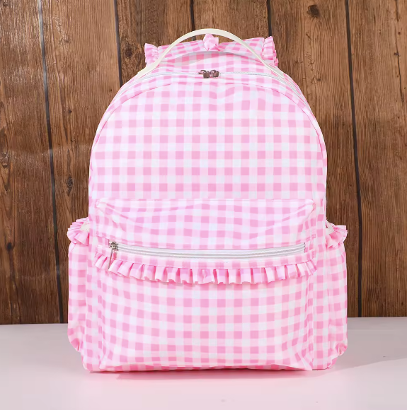 Pink Gingham Back Pack and Lunch bag