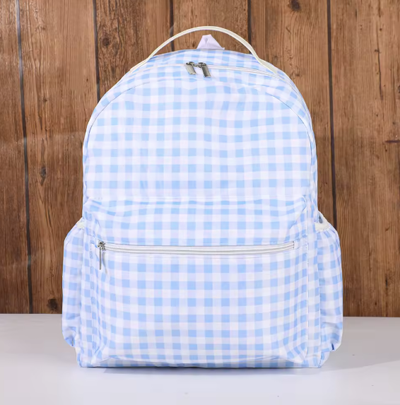 Blue Gingham Back Pack and Lunch bag