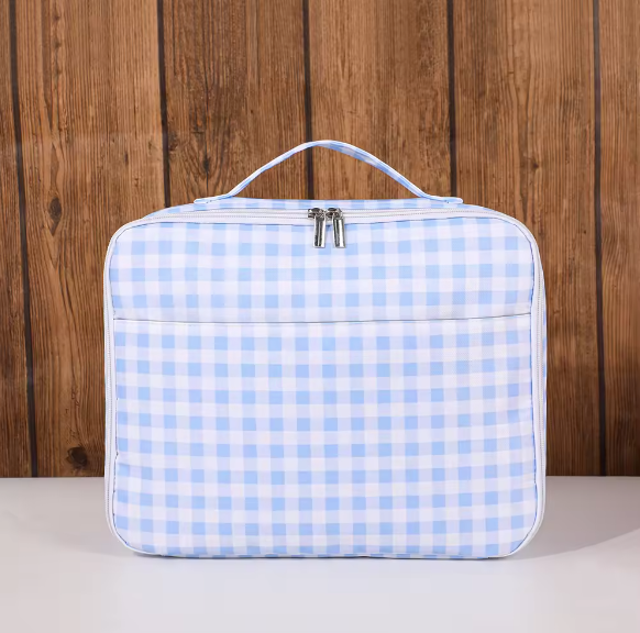 Blue Gingham Back Pack and Lunch bag