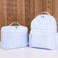 Blue Gingham Back Pack and Lunch bag