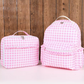 Pink Gingham Back Pack and Lunch bag