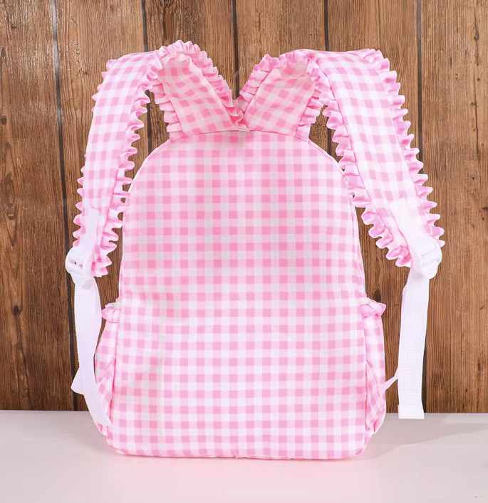 Pink Gingham Back Pack and Lunch bag